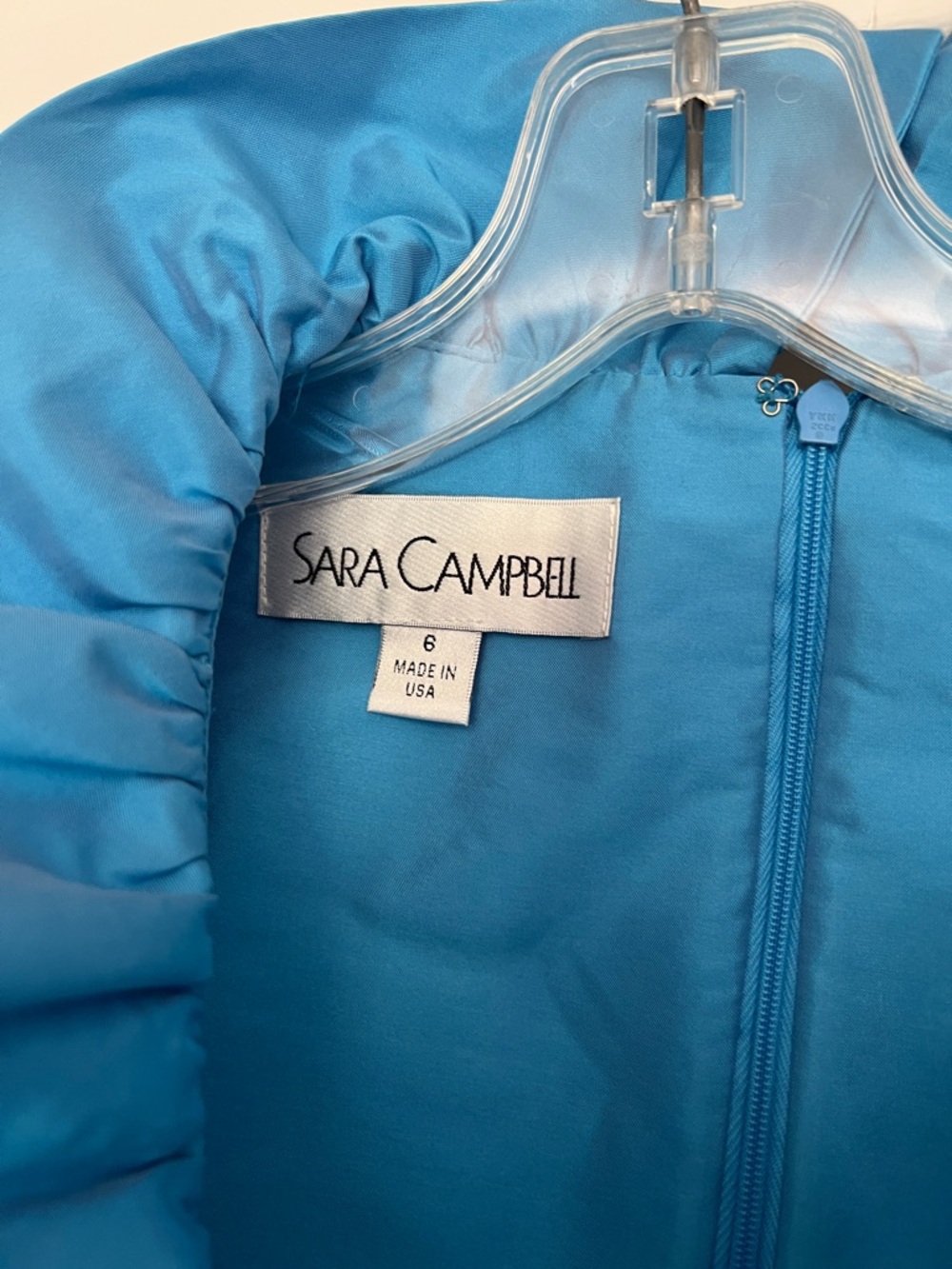 Sara Campbell Bright Turquoise Ruffle-Collar Sleeveless Mini Dress - Picture 2 of 4